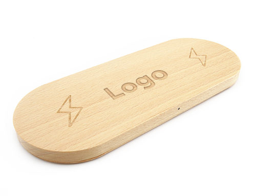 2022 Hot sale double wooden wireless charger